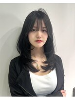 ワン バイ ジエクト(One by The Ect) 韓国式髪質改善カラーざくざくレイヤー透明感アッシュブラック