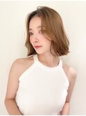 前髪　こなれミディ　イメチェン　ウェーブパーマ　韓国マッシュ