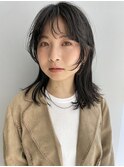 20代30代大人可愛いミディアムウルフ地毛風カラー