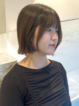 リッカ(RIKKA) 小顔ボブ韓国風切りっぱなし透明感アッシュ顔周り前髪