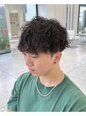 波巻きスパイラルパーマメンズマッシュツイストスパイラルパーマ