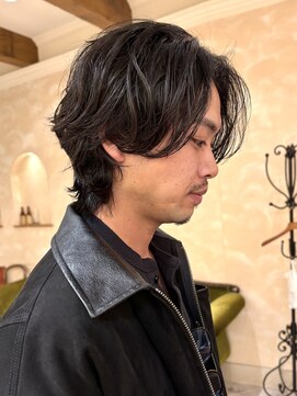 ビュートリアム265(BEAUTRIUM 265) メンズセンターパート ニュアンスパーマ メンズカット 20代30代