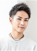 アップバング×グレージュ