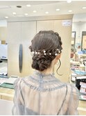 三つ編みたっぷりのお団子アレンジ♪