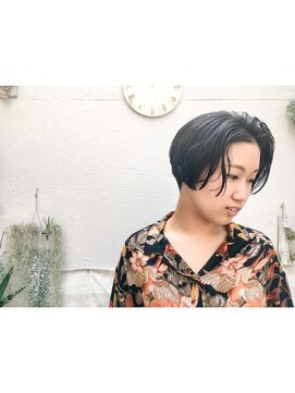 オーガニック アトリエ 大宮(organic+atelier) ユニセックスショート×ヘッドスパ×黒髪×大宮