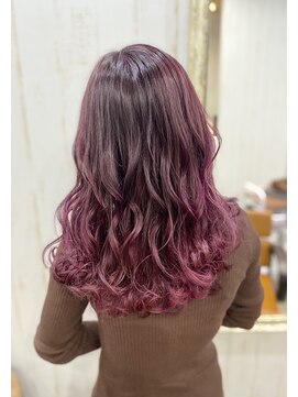 オアフ(Oahu) gradation color*wine red