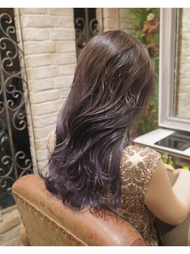 シャル オカチマチ 上野御徒町(shalu) ブリーチグラデーション　ラベンダー　セミロング