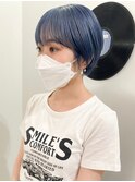 ダブルカラーブルーベージュカラーケアブリーチハイトーンカラー