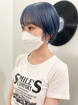 デート 下北沢(DATE) ダブルカラーブルーベージュカラーケアブリーチハイトーンカラー