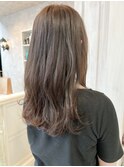 福山市美容室Caary人気 透明感柔らかパープルグレージュカラー