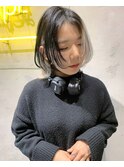 ホワイトベージュ/ブラック/デザインカラー/顔まわりカット