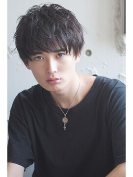 エインアンリー 表参道(AIN.ANLY.) カルマパーマツーブロックミディアムウルフアッシュブラック