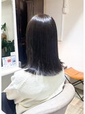★小顔前髪ワンカールレイヤーカット黒髪ネビージュ新宿10代20代