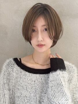 ロンドエニカ 大宮(Lond enika) 黒髪ボブルフネビージュ小顔ワンレンスペインカール