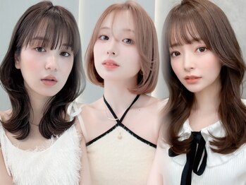 ロンド ブランシュ 錦糸町北口(Lond blanche)の写真/[カット+カラー+スチーム1stepTR￥8400]前髪/顔周りで作る韓国小顔レイヤースタイルが圧倒的人気！[錦糸町]