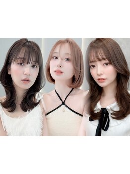 [カット+カラー+スチーム1stepTR￥8400]前髪/顔周りで作る韓国小顔レイヤースタイルが圧倒的人気！[錦糸町]