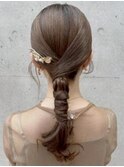 #皮ひもヘアセット　#大人のポニーテール