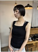 ミニボブ/顔まわりレイヤー/ぱっつん前髪
