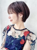 say.ショートショートボブひし形ショートグレージュラベンダー