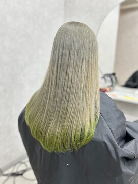 アン ブリーチ 大宮駅東口店(UN BLEACH) オリーブグレージュ×ライムグリーン