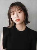 切りっぱなしショート・ボブ/絶壁解消/前髪あり/20代/30代/丸顔