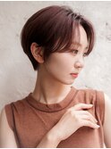 大人可愛い20代30代40代黒髪前下がりひし形小顔ボブ丸みショート