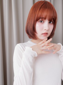 カバーヘア 上尾西口店(COVER HAIR) コーラルピンク伸ばしかけレイヤーウルフボブbs上尾10代20代30代