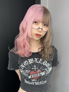 ギミックパシャ(GIMMICK pasha) ホワイトピンク×ブラウンのツートーンカラー