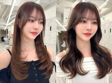 清楚で可愛い王道レイヤー［前髪カット/ブリーチなしダブルカラー/レイヤーカット/ボブ/韓国］