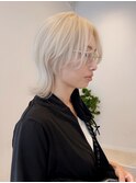 ホワイトベージュ/ウルフ/ショート/川崎/リタッチ
