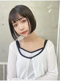 ◎ミニボブストレートボブ切りっぱなしボブストレートパーマ