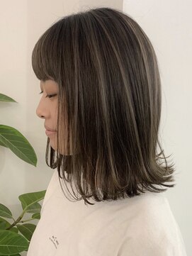 エリマ 調布(elima) ミルクティーベージュダブルカラーインナーカラー韓国20代前髪