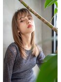 大人かわいい前髪セシルカットココアブラウンフリンジウェーブ