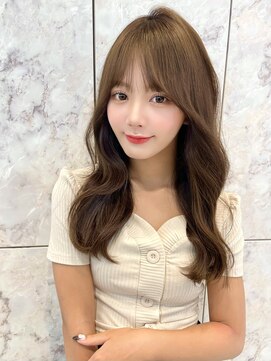 ルームバイシー 新宿(Loom. by Sea) 韓国風前髪/シルキーベージュ/グレージュカラー/斜めバング