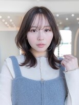 20代30代大人かわいい/グレージュカラー/レイヤー/小顔/前髪