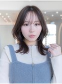 20代30代大人かわいい/グレージュカラー/レイヤー/小顔/前髪