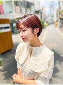 まるみショート/前髪カット/美髪/ピンクベージュ[池袋駅]