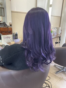 コアフィールフィス(COIFFURE fils) 【見附　今町】　ブリーチカラー　パープルカラー