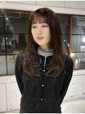 【中澤彩乃】インナーレイヤーロングカシスブラウン韓国吉祥寺