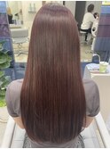 髪質改善カラー×ブリーチ無しダブルカラー×レッドブラウン