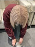 14216ブリーチ＆ダブルカラーホワイトブロンドハイトーンカラー