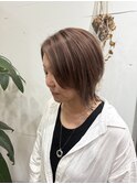 大人ボブレイヤーカットアッシュカラーダブルカラーおしゃれ女子
