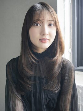 アイティーバイアルバム 八王子店(IT by ALBUM) 暗めカラー顔周りレイヤー韓国ヘアグレージュ_F40213