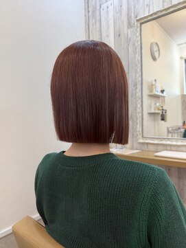 セブンルックス モカ 宇都宮鶴田店(7LOOKS mocha) オレンジブラウン+切りっぱなしボブ