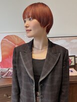 ヘアーアイストゥーレ(HAIR ICI TRE)&nbsp;ブリーチなしダブルカラー　オレンジブラウン　マッシュショート