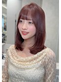 h474 ミルクティー、ブリーチなしダブルカラー、レイヤー