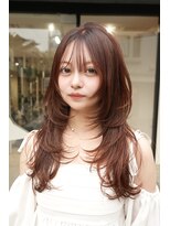 ルル 表参道(lulu.) オレンジ×レイヤーカット /表参道レイヤーカット