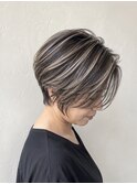 ４０代　５０代　ハンサム系　白髪ボカシハイライト