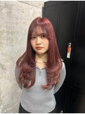 カシスピンクカラー×レイヤーカット