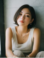 ロッソ 大橋店(Rosso) 黒髪の長めバングミニボブ【大橋】